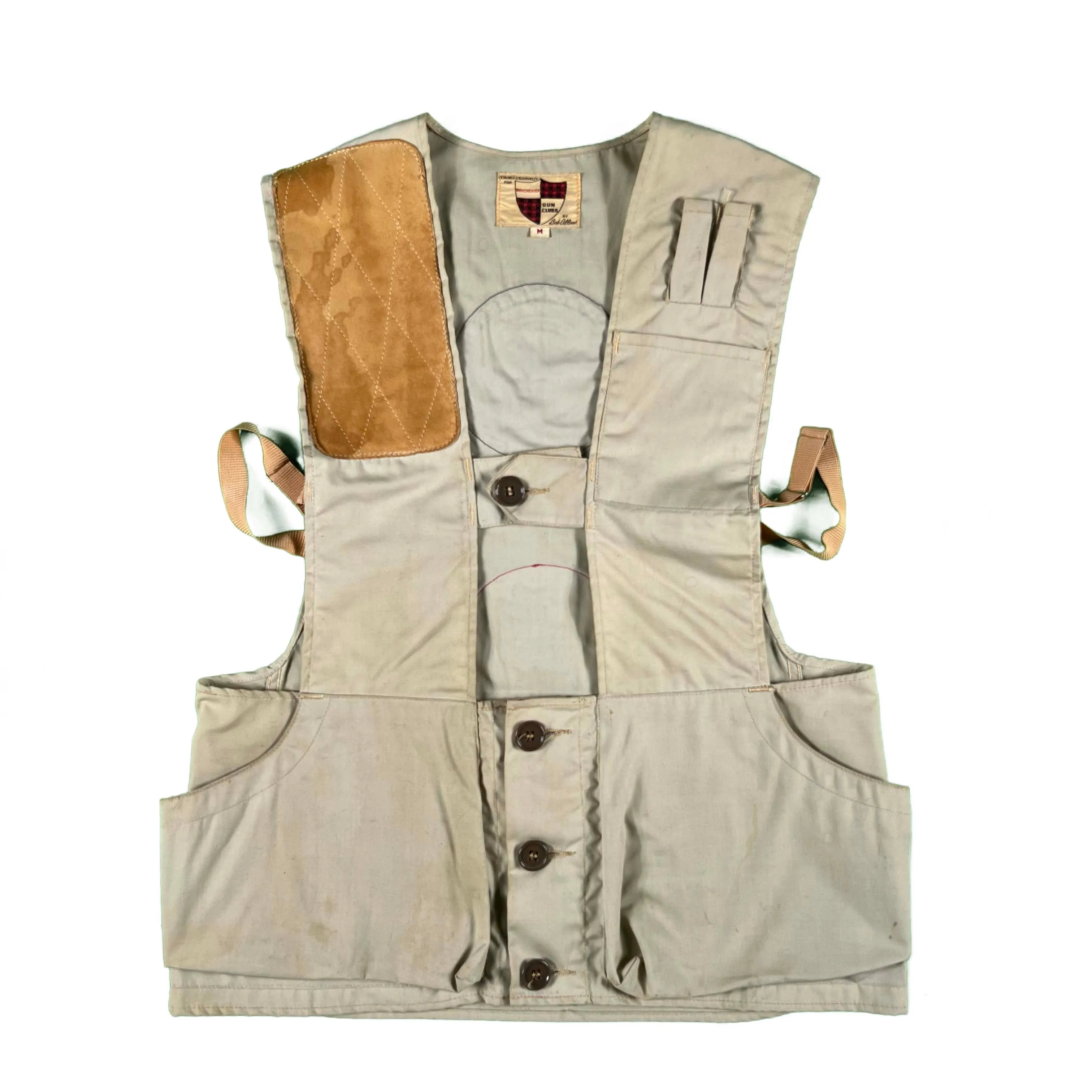 40s/60s Campus Flannel and Patched Hunting Vest Combo- M