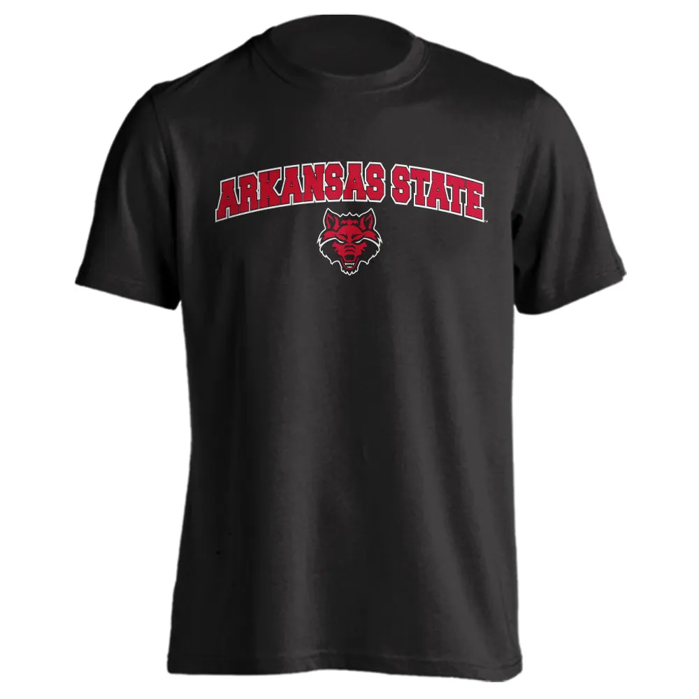 Arkansas State Red Wolves Arched Text With Logo Short Sleeve T-Shirt