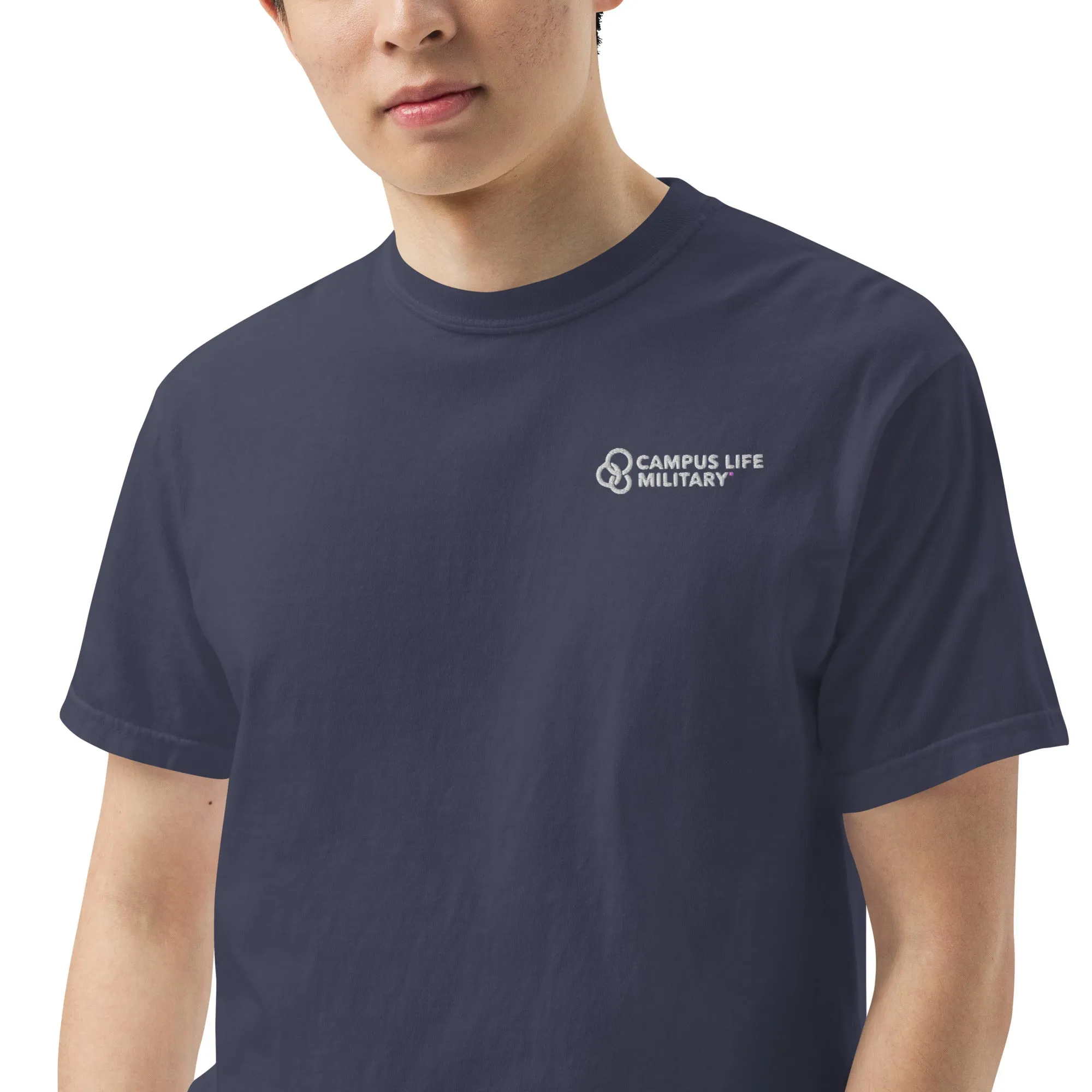 Campus Life Military Men’s Embroidered garment-dyed heavyweight t-shirt
