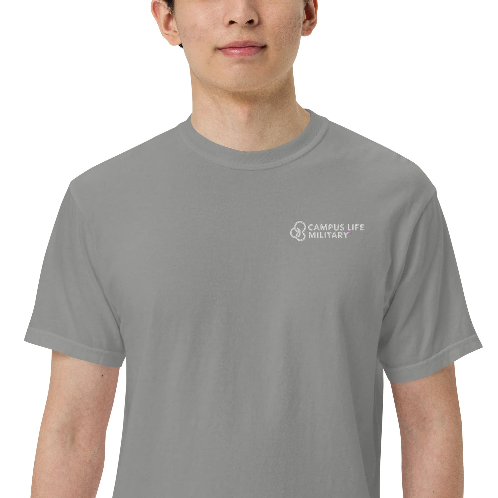 Campus Life Military Men’s Embroidered garment-dyed heavyweight t-shirt