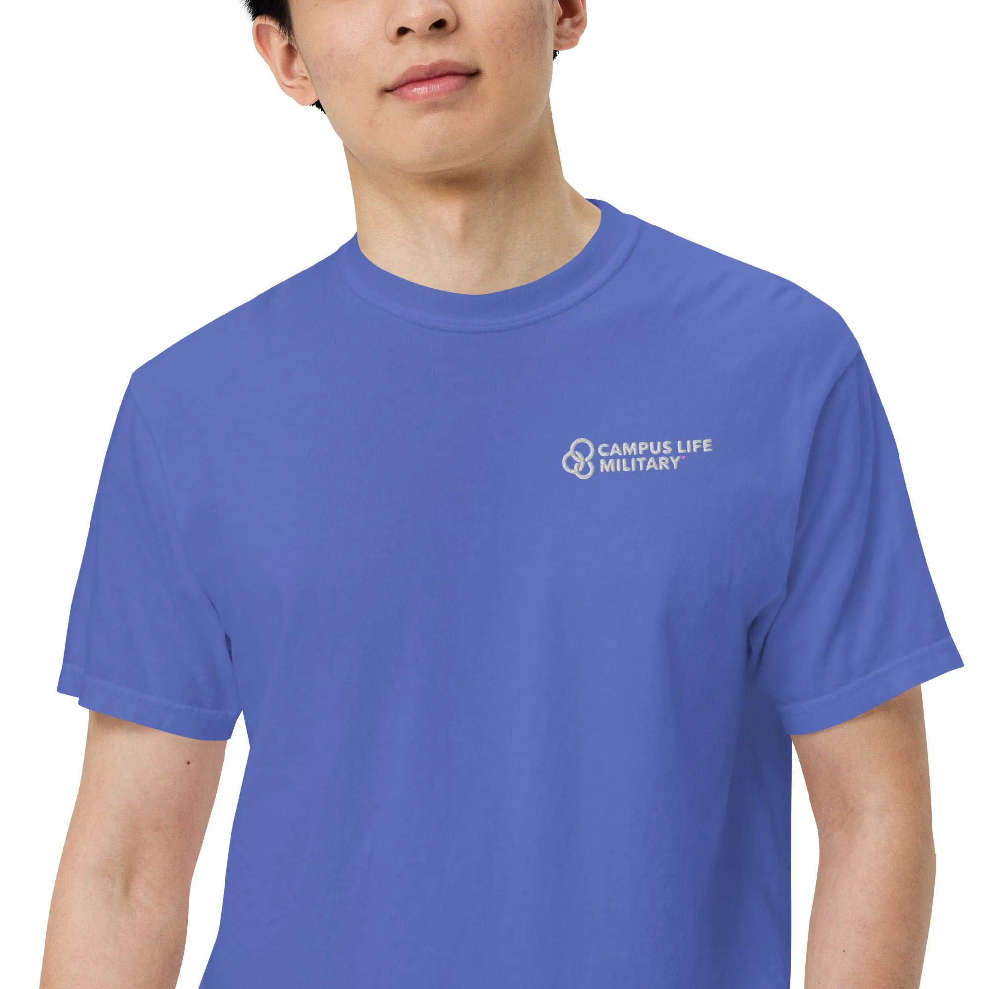 Campus Life Military Men’s Embroidered garment-dyed heavyweight t-shirt