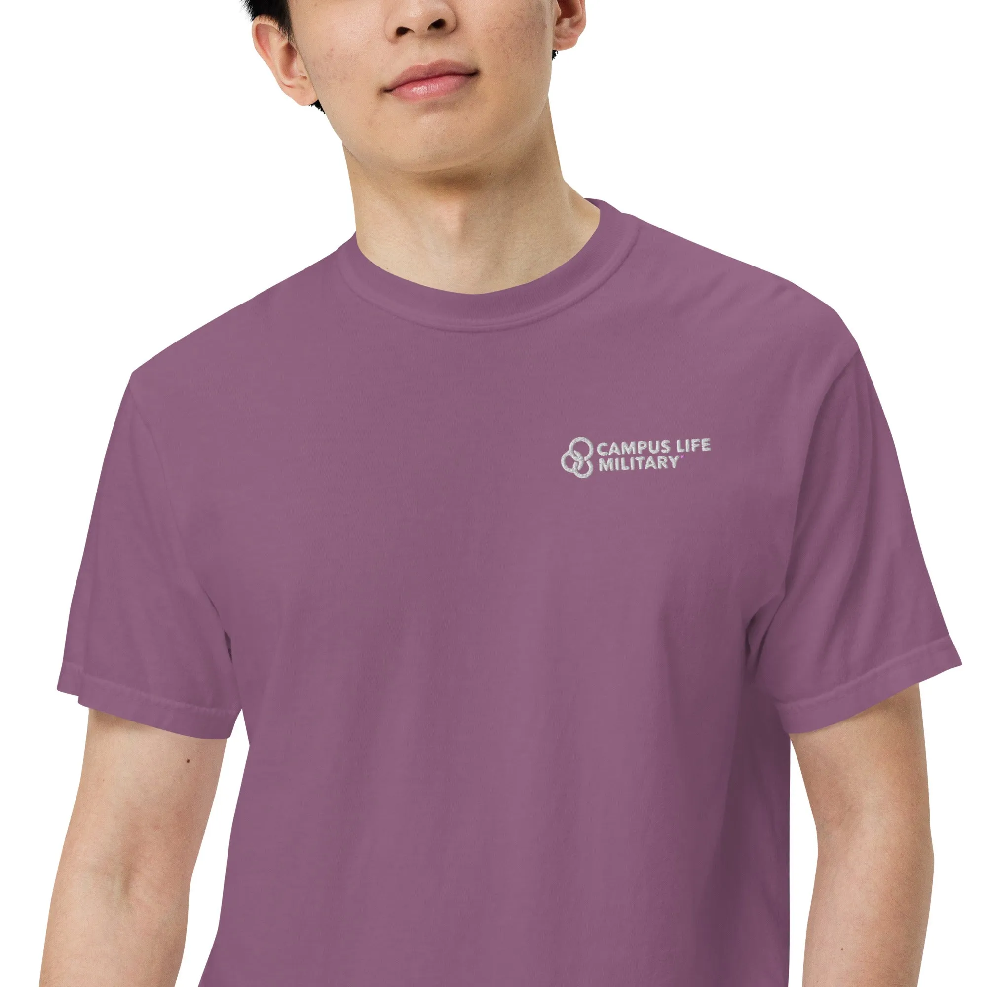 Campus Life Military Men’s Embroidered garment-dyed heavyweight t-shirt