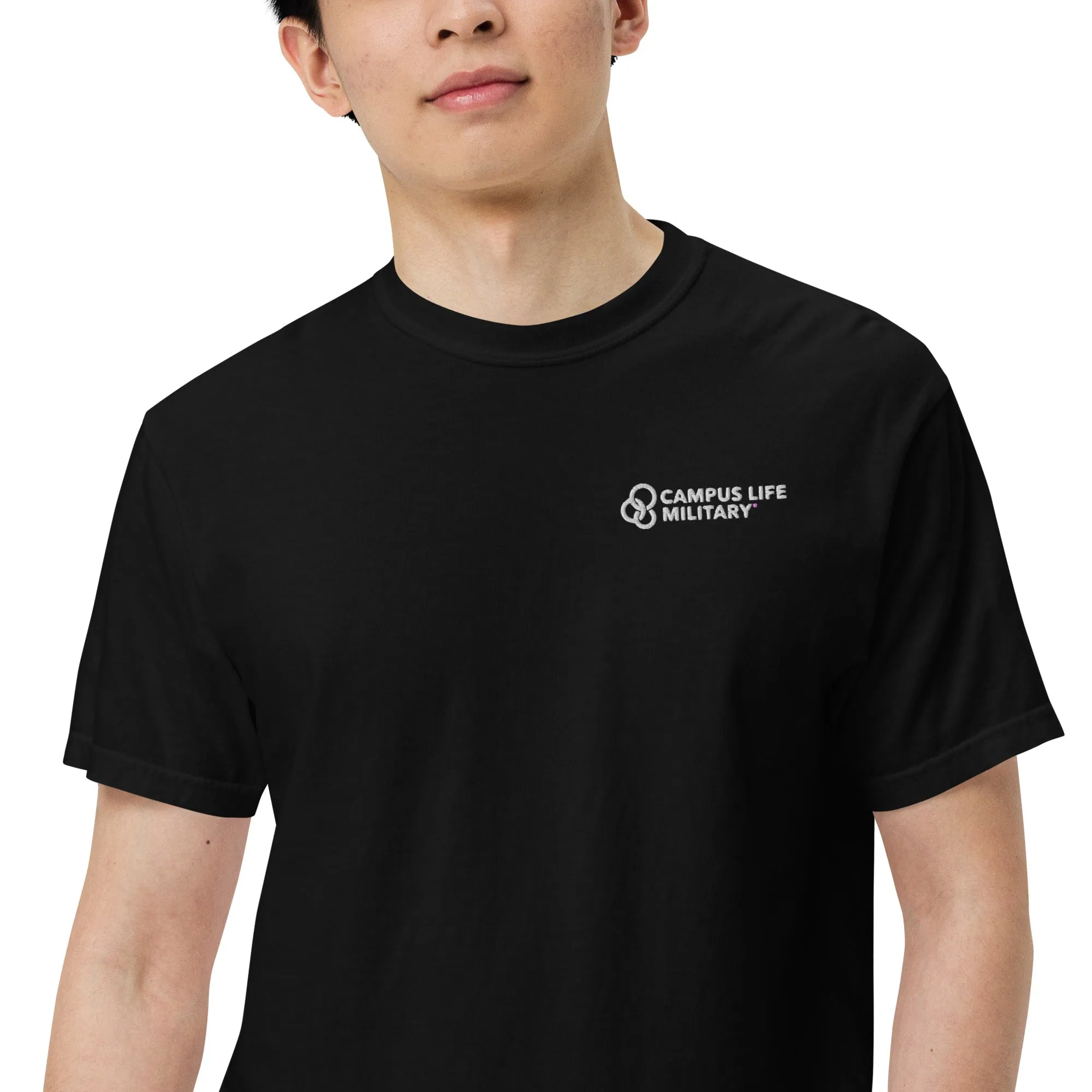 Campus Life Military Men’s Embroidered garment-dyed heavyweight t-shirt