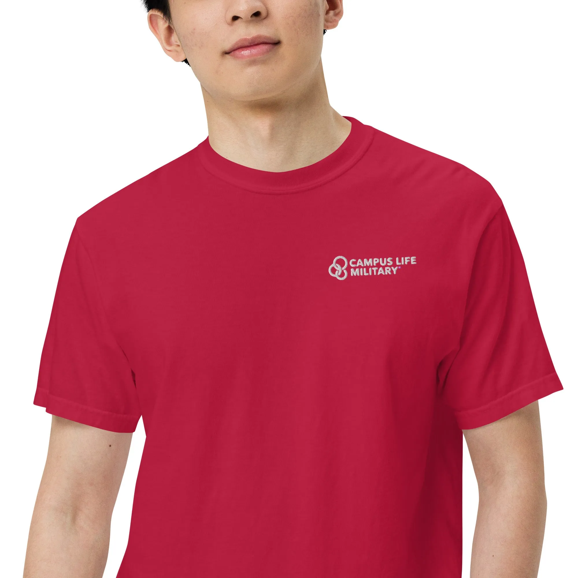 Campus Life Military Men’s Embroidered garment-dyed heavyweight t-shirt