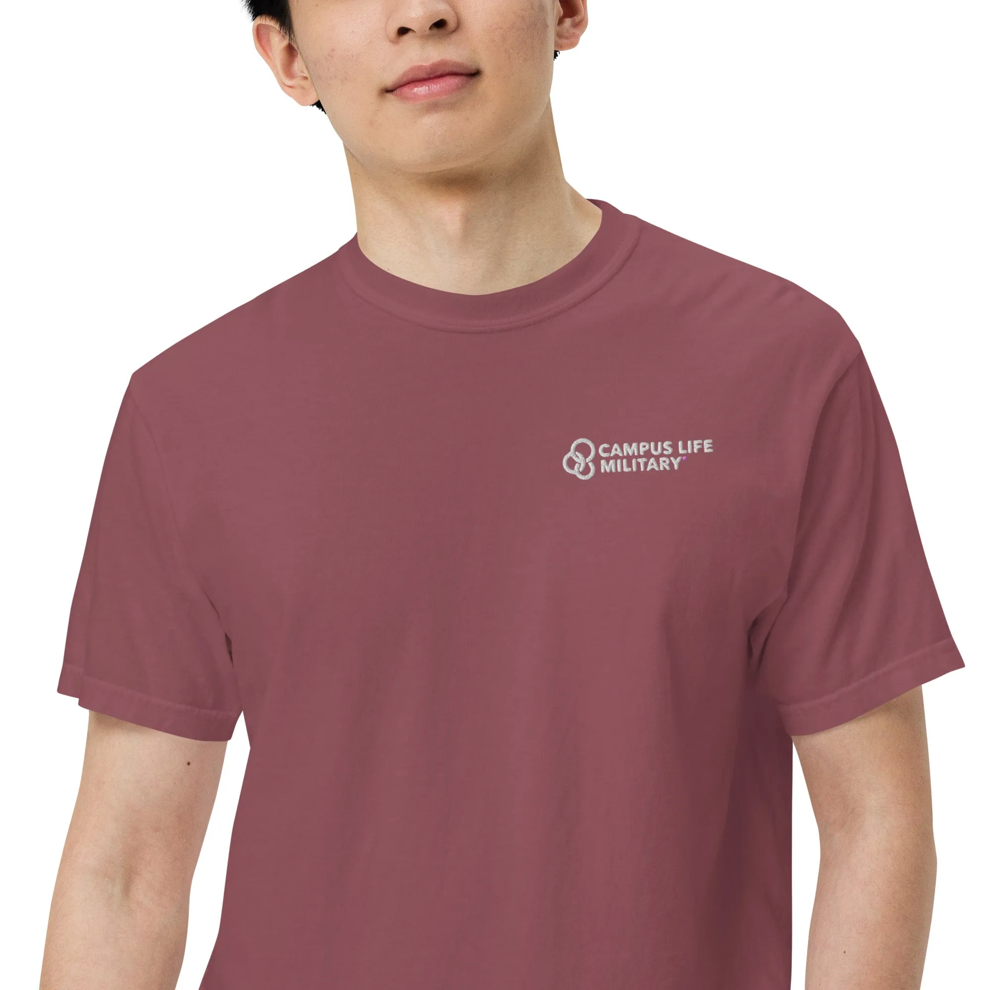 Campus Life Military Men’s Embroidered garment-dyed heavyweight t-shirt