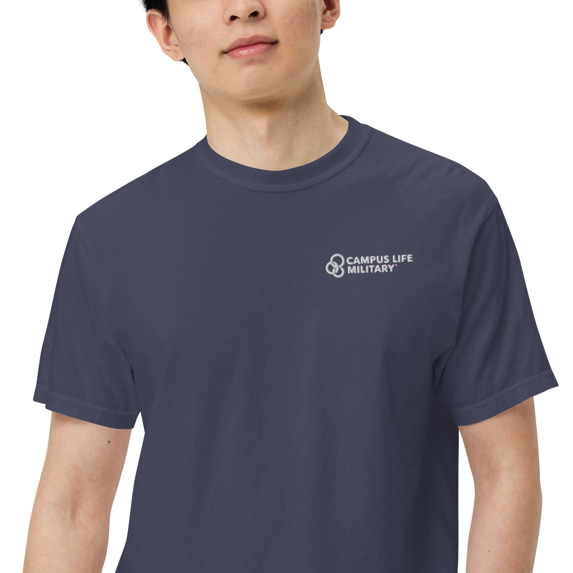 Campus Life Military Men’s Embroidered garment-dyed heavyweight t-shirt