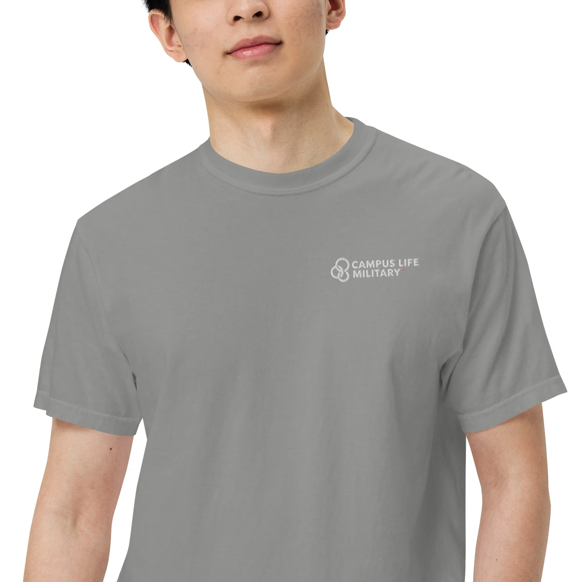 Campus Life Military Men’s Embroidered garment-dyed heavyweight t-shirt