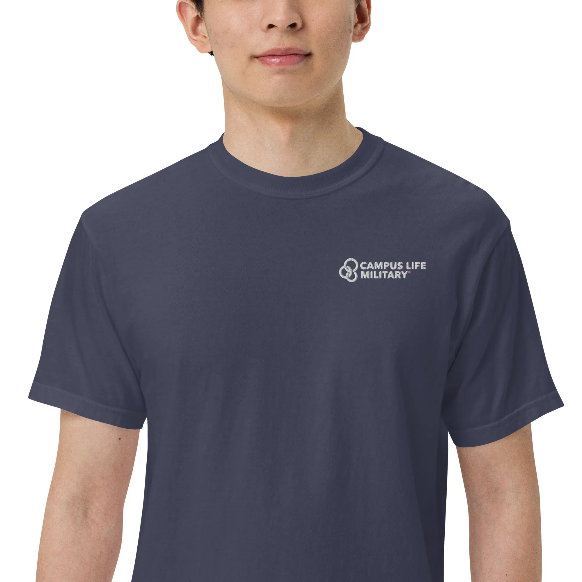 Campus Life Military Men’s Embroidered garment-dyed heavyweight t-shirt