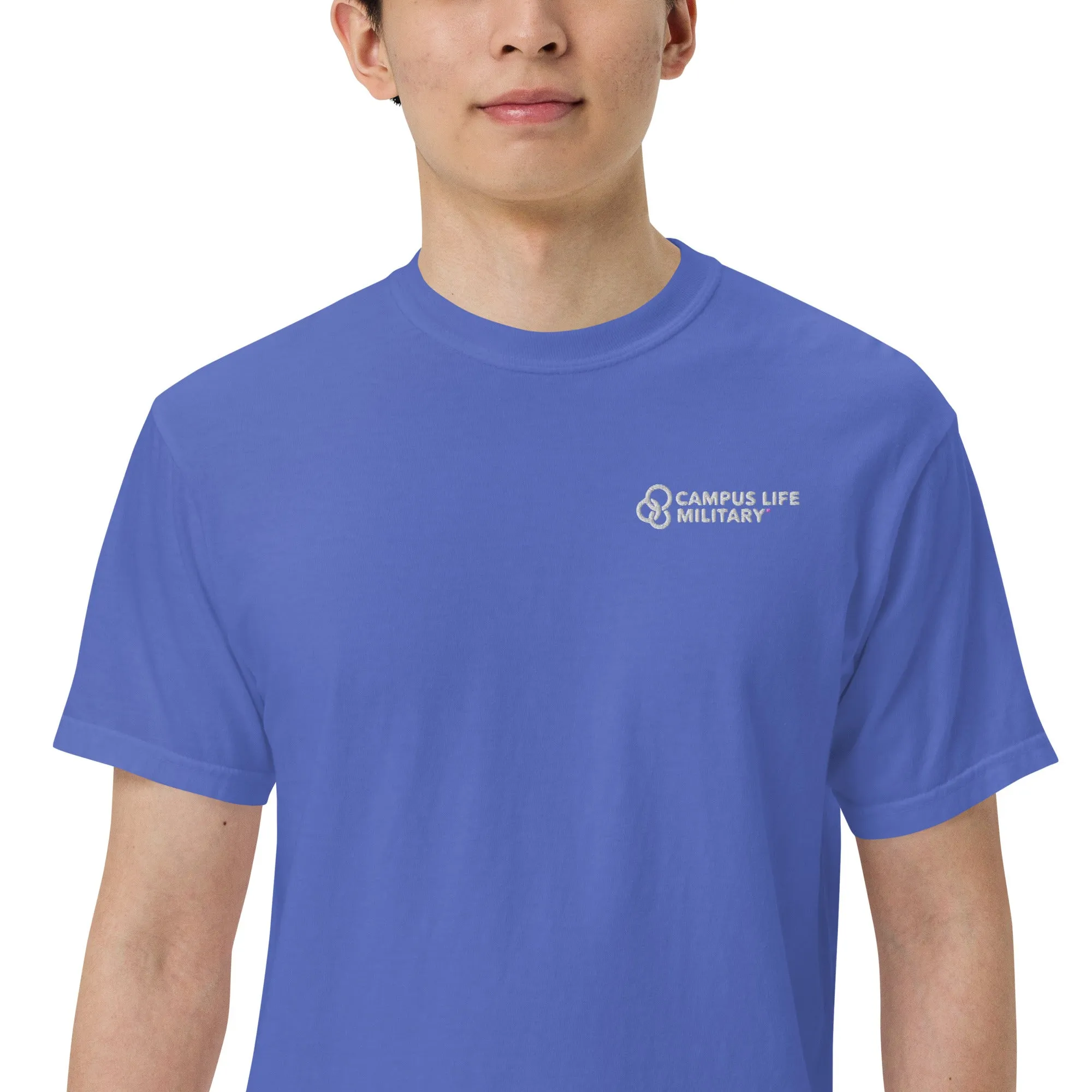 Campus Life Military Men’s Embroidered garment-dyed heavyweight t-shirt