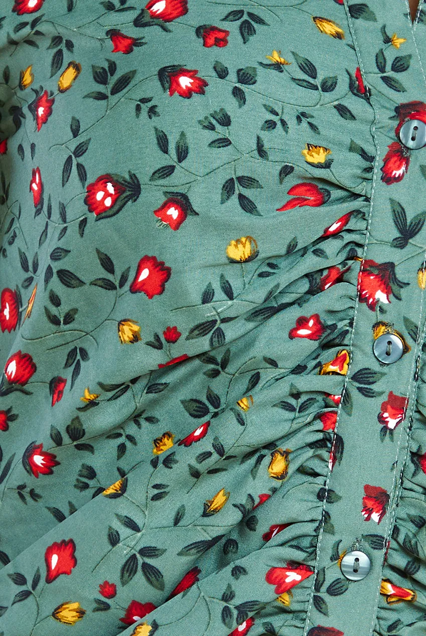City Goddess Floral Print Shirt Dress