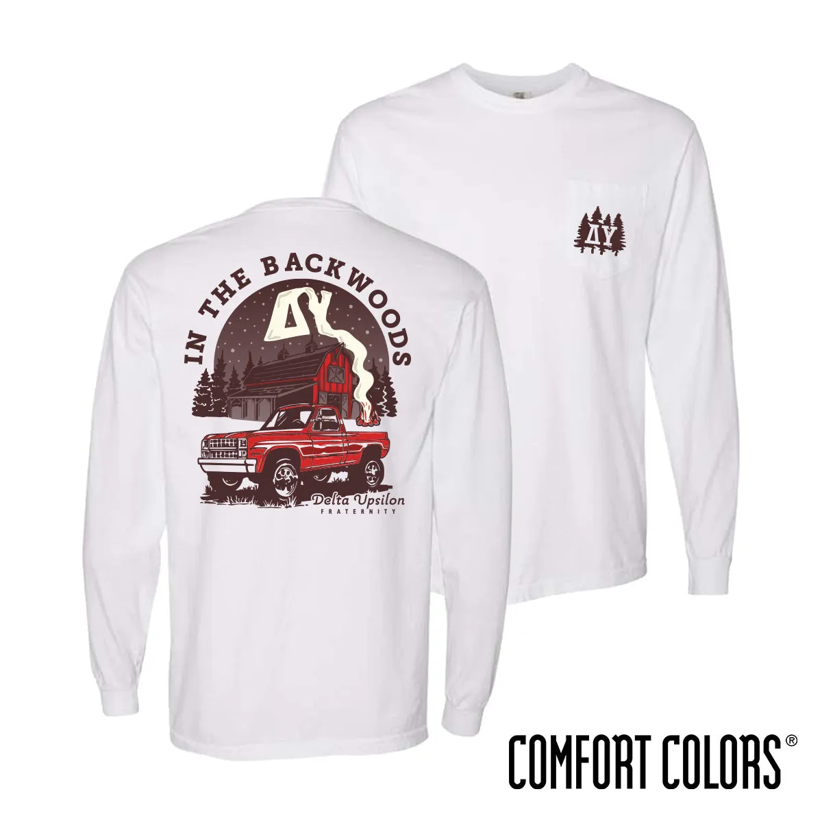 Delta Upsilon Comfort Colors Country Roads Long Sleeve Tee