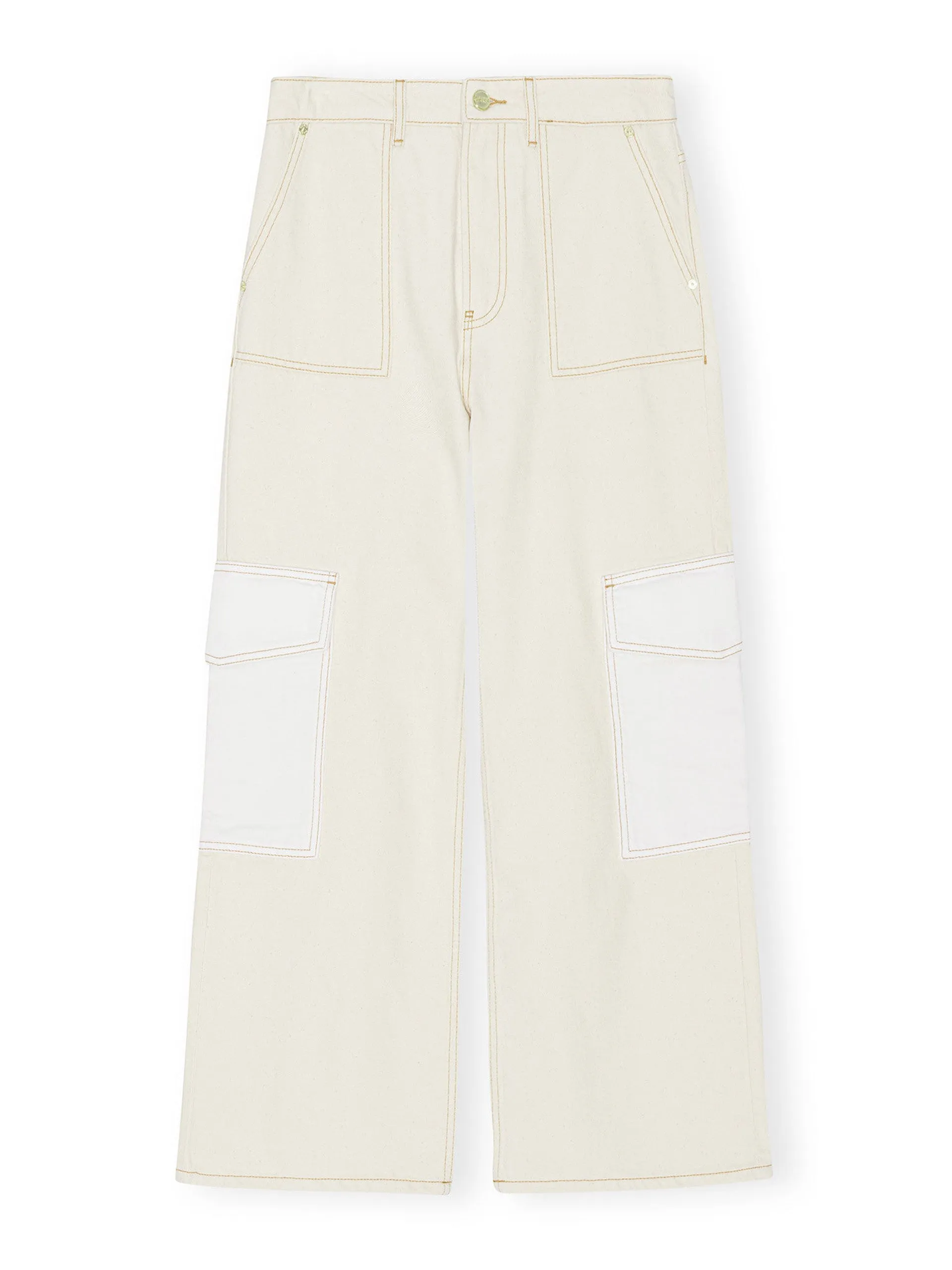 Ecru and white denim jeans