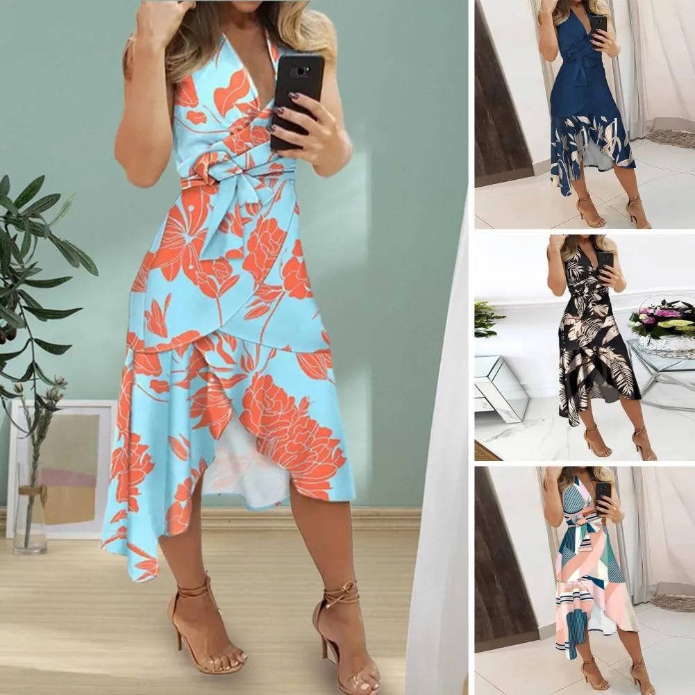 Funki Buys | Dresses | Women's Summer Party Midi Wrap Dress