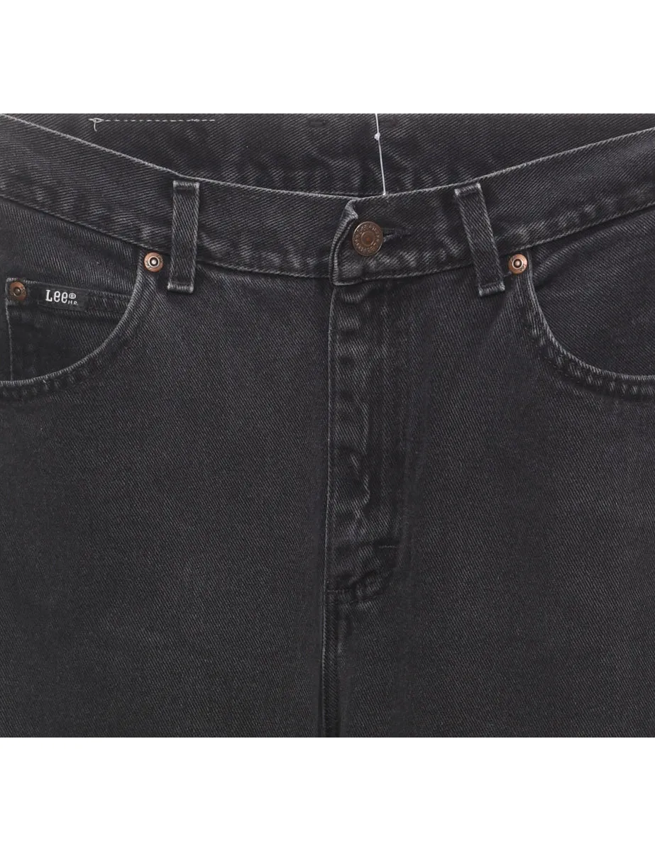 High Waist Black Lee Tapered Jeans - W28 L34