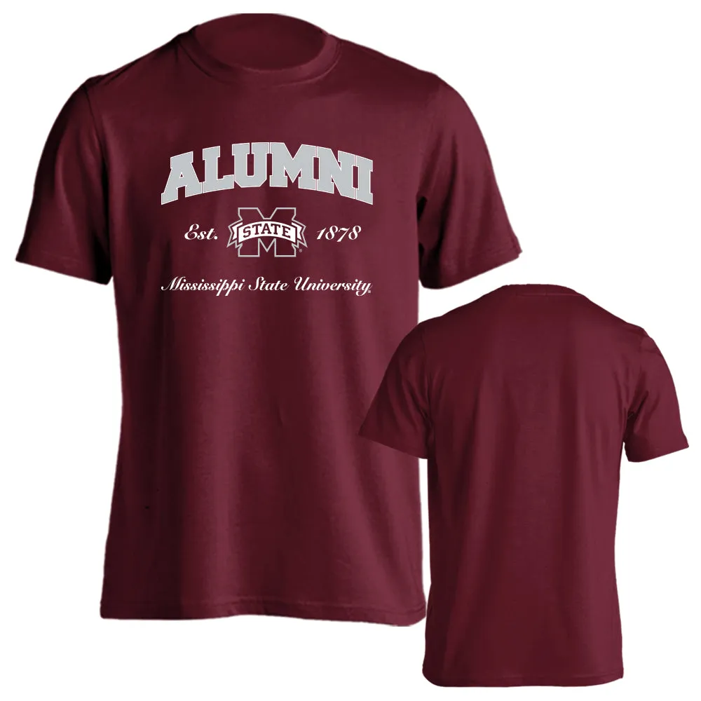 Mississippi State University Bulldogs Alumni Logo Graduate Short Sleeve T-Shirt
