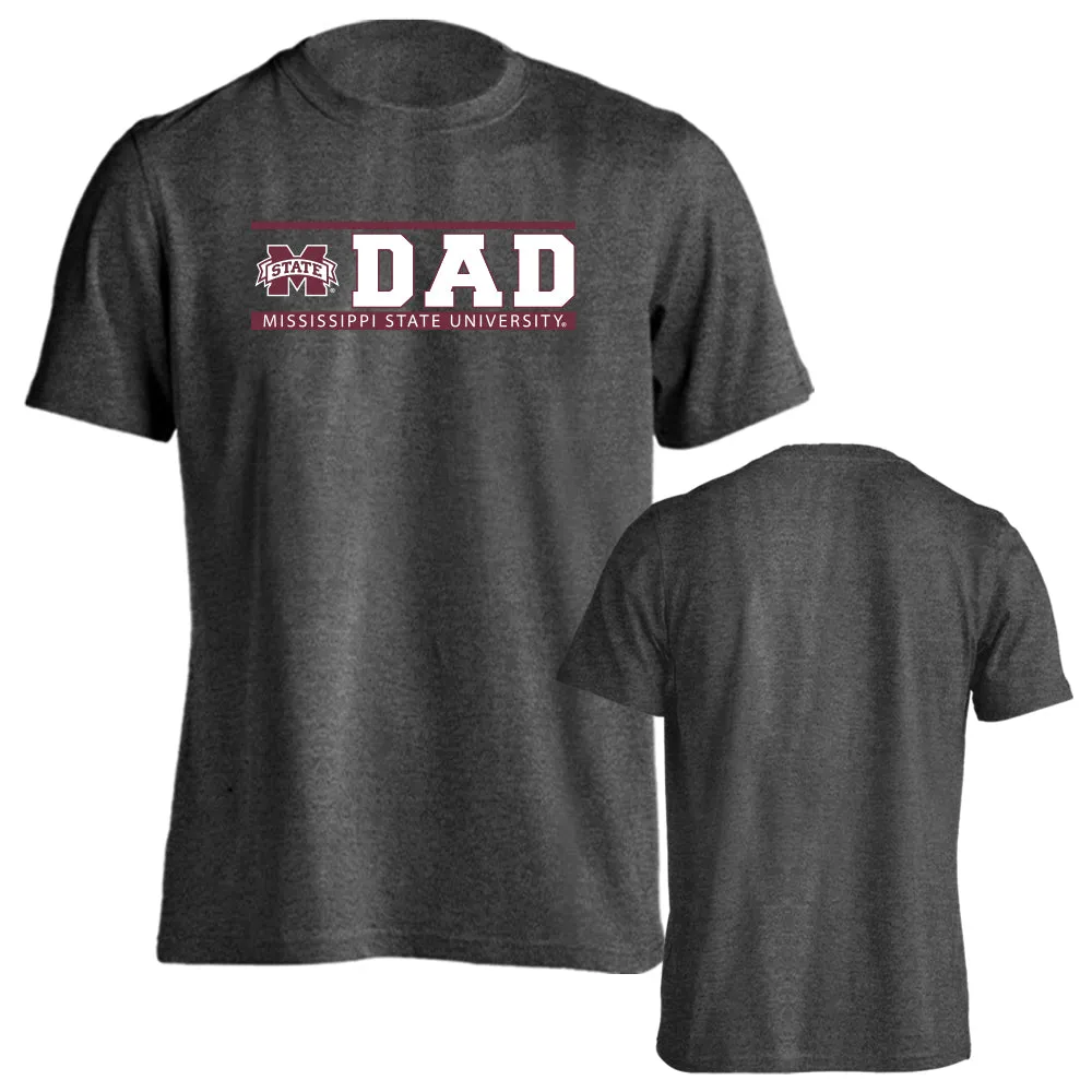 Mississippi State University Bulldogs Dad Logo Father Tee Short Sleeve T-Shirt