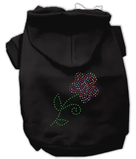 Multi-Colored Flower Rhinestone Hoodie Black S (10) Multi-Colored Flower Rhinestone Hoodie Black S (10)